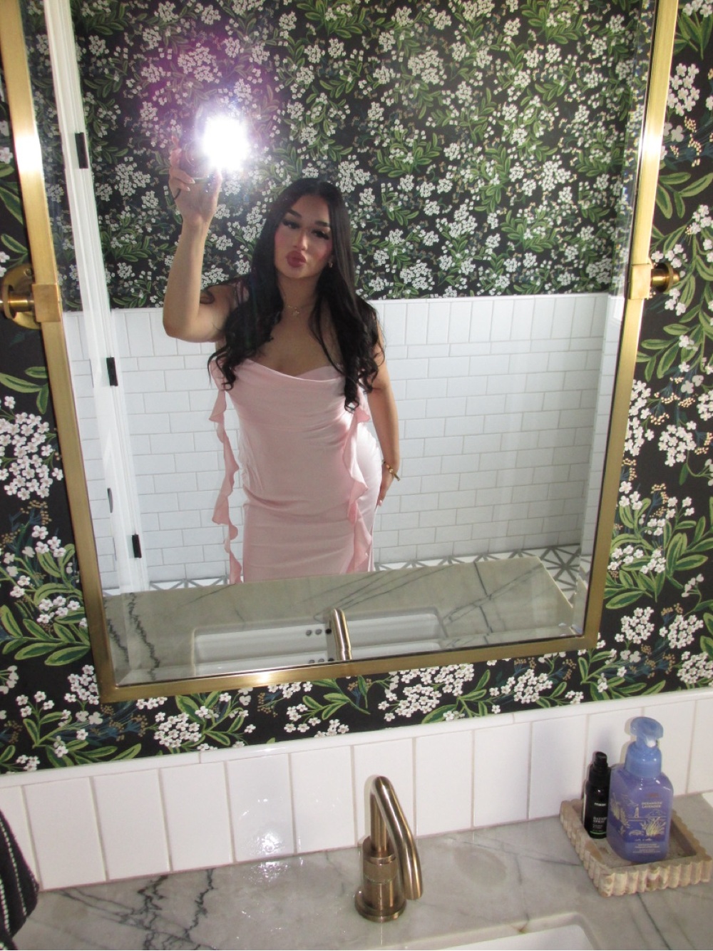 Pale Pink Ruffle-Trim Maxi Dress - Picture 4 of 4